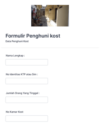 Formulir Penghuni Kost Template Formulir | Jotform