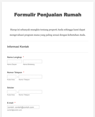 Formulir Penjualan Rumah Template Formulir | JotForm