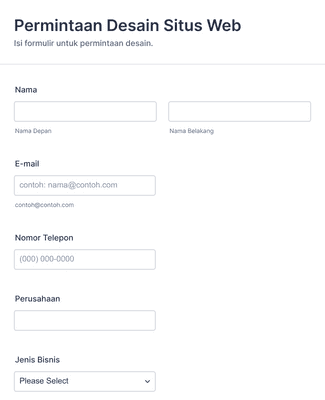 Form Templates: Formulir Permintaan Desain Situs Web