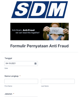 Form Templates: Formulir Pernyataan Anti Fraud