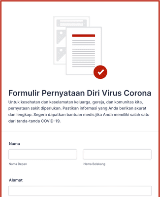 Form Templates: Formulir Pernyataan Diri Virus Corona Untuk Staf Gereja