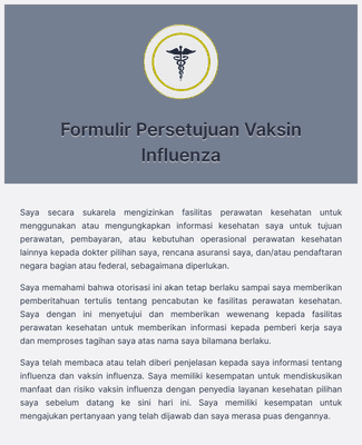 Formulir Persetujuan Vaksin Influenza