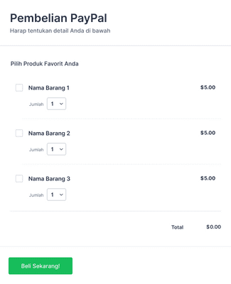 Formulir Pesanan Pembelian PayPal Template Formulir | Jotform