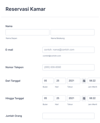 Formulir Reservasi Hotel Template Formulir | JotForm