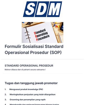 Formulir Standard Operasional Prosedur (SOP)