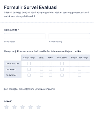 Form Templates: Formulir Survei Evaluasi