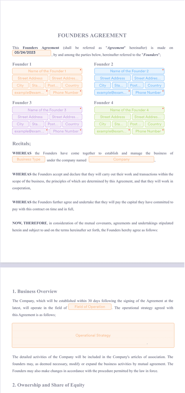 Founders Agreement Template