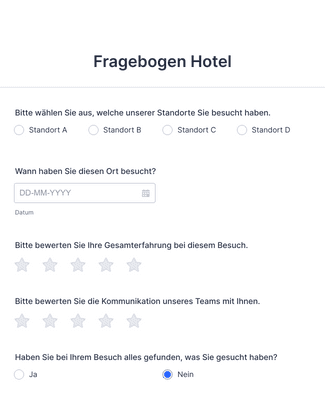 Form Templates: Fragebogen Hotel