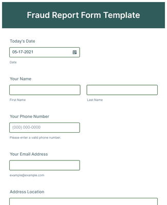 Form Templates: Fraud Report Form Template