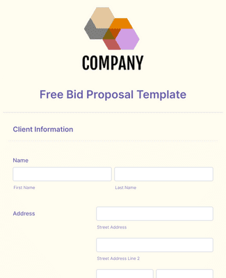 Free Bid Proposal Form
