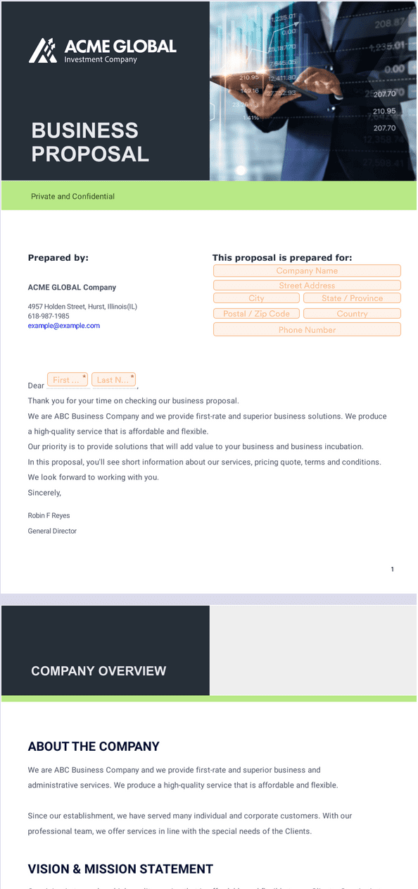 Free Business Proposal Template 