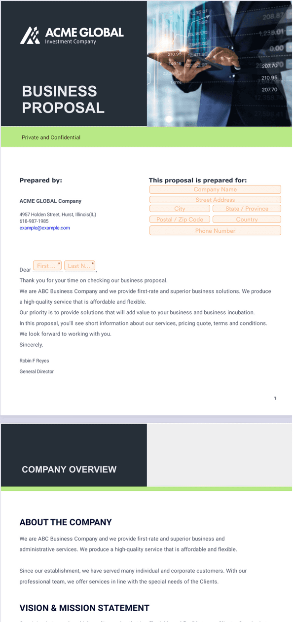 Free Proposal Templates PDF Templates Jotform