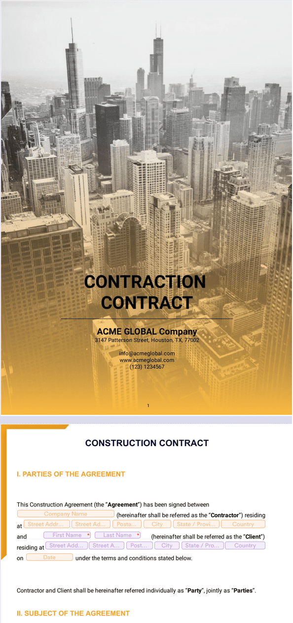 Free Construction Contract