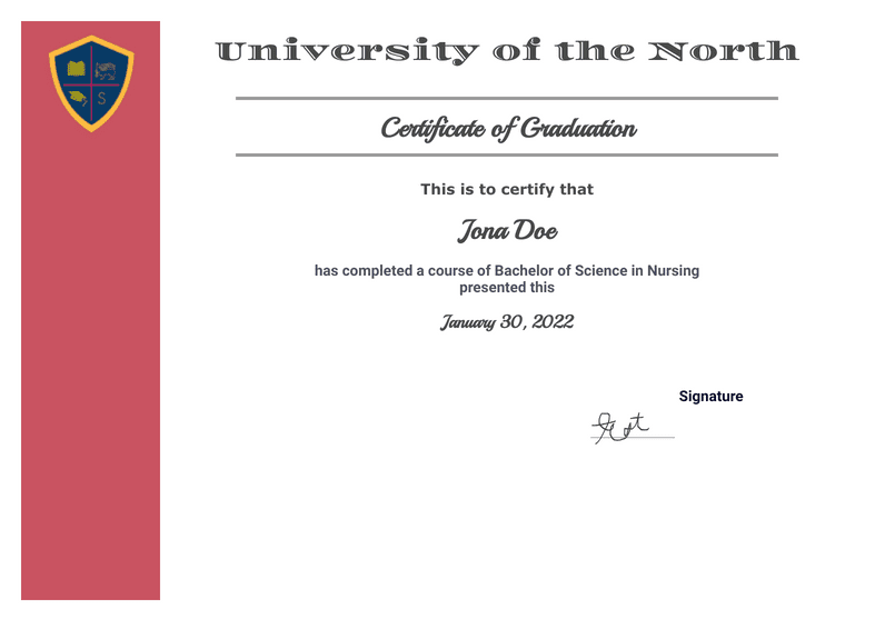 University Degree Certificate Template