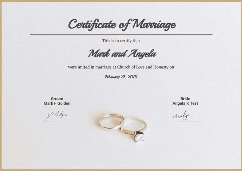 Free Marriage Certificate