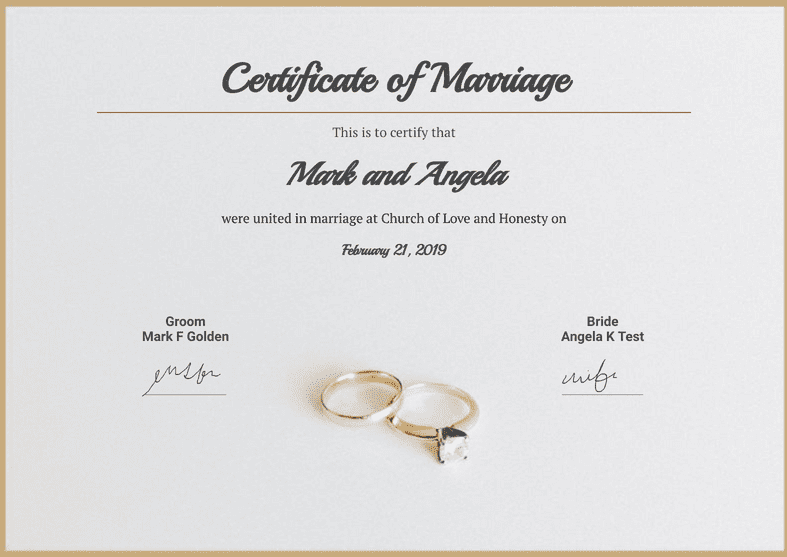 Free Marriage Certificate Template