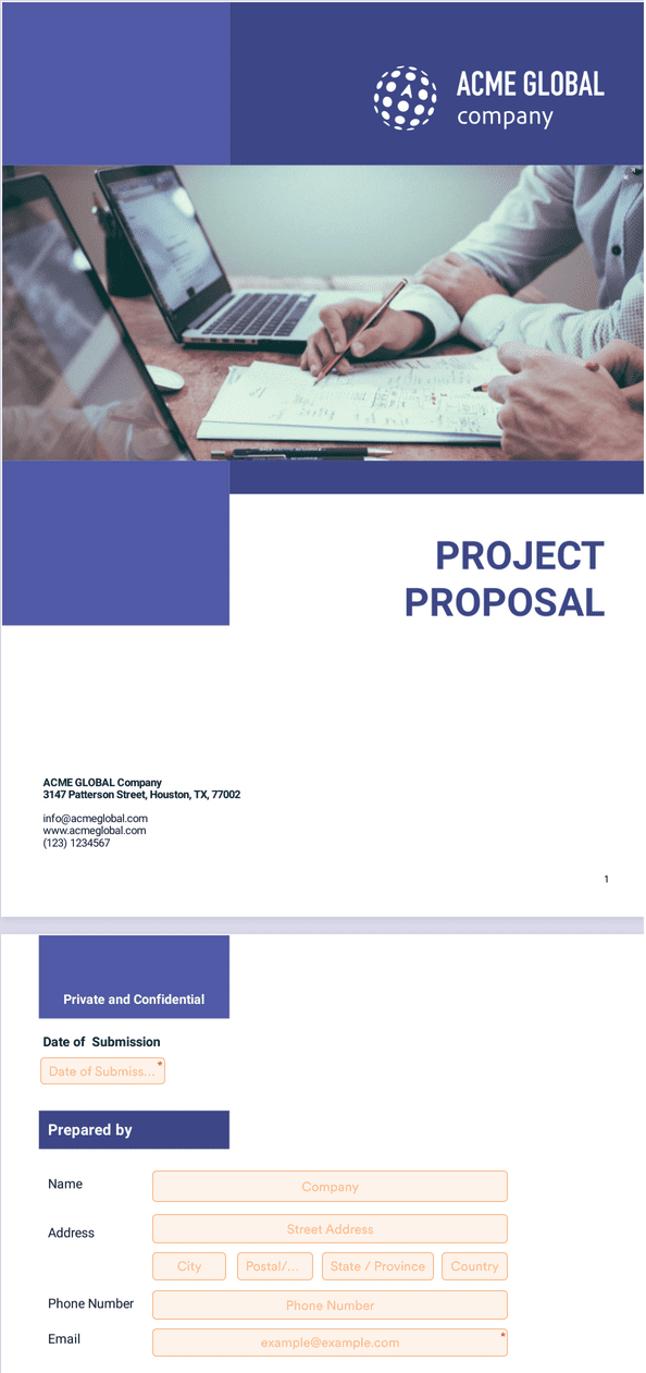 Sign Templates: Free Project Proposal Template