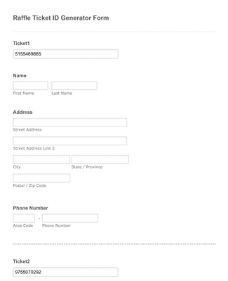 Free Raffle Ticket Number Generator Form Template | JotForm