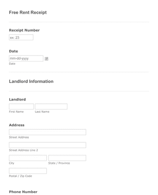 Free Rent Receipt Form Template | Jotform