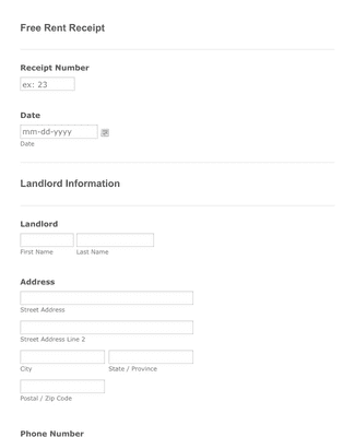 Free Rent Receipt Form Template | Jotform