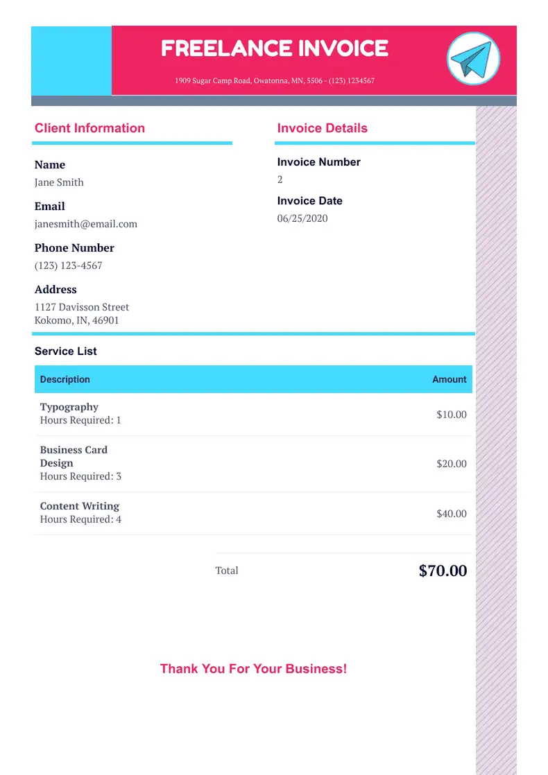 Home Repair Invoice Template - PDF Templates | Jotform