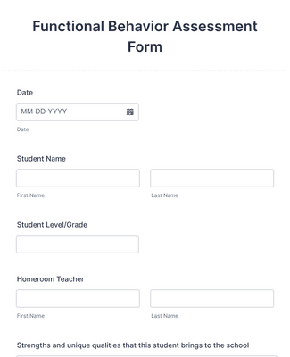 Form Templates: Functional Behavior Assessment Form