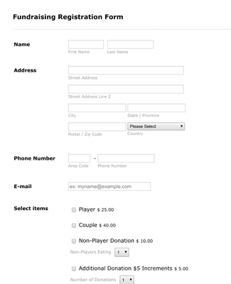 Fundraising Registration Form