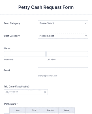 Form Templates: Funds Request Form