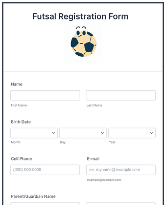 Form Templates: Futsal Registration Form