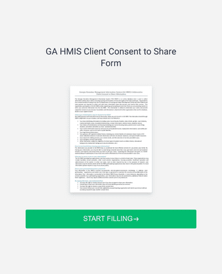 GA HMIS Client Consent To Share Form Template | Jotform