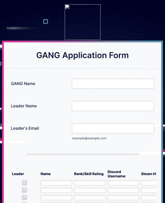Form Templates: GANG Application Form