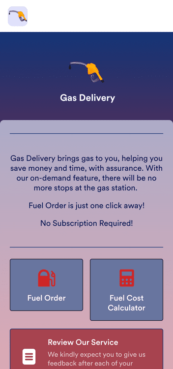 Gas Delivery App