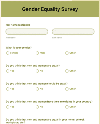 Gender Survey Template Jotform