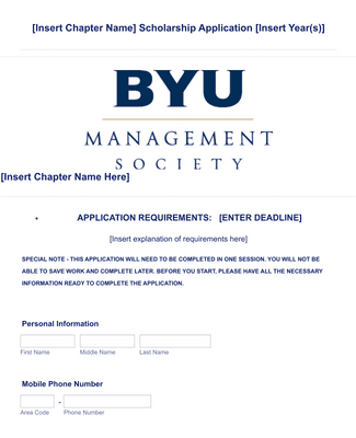 General Scholarship Application Form