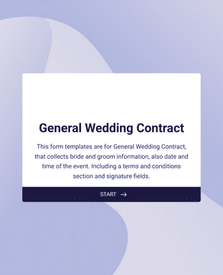 Form Templates: General Wedding Contract