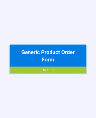 Generic Product Order Form