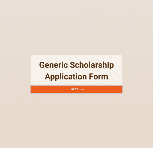 Form Templates: Generic Scholarship Application Form