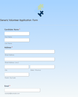 Form Templates: Generic Volunteer Application Form