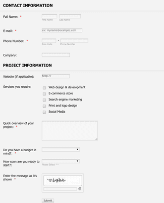 Website Design Request Form Template | JotForm