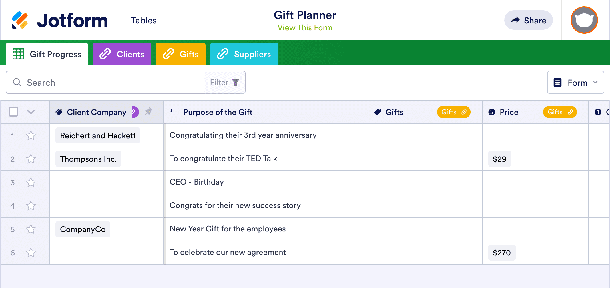 Gift Planner