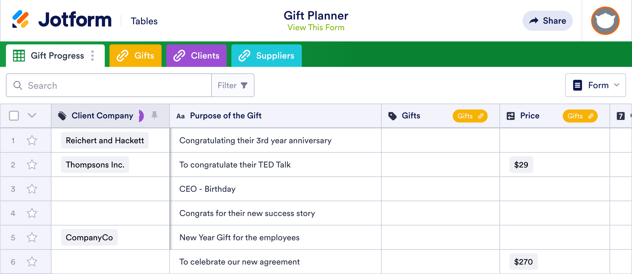 Gift Planner