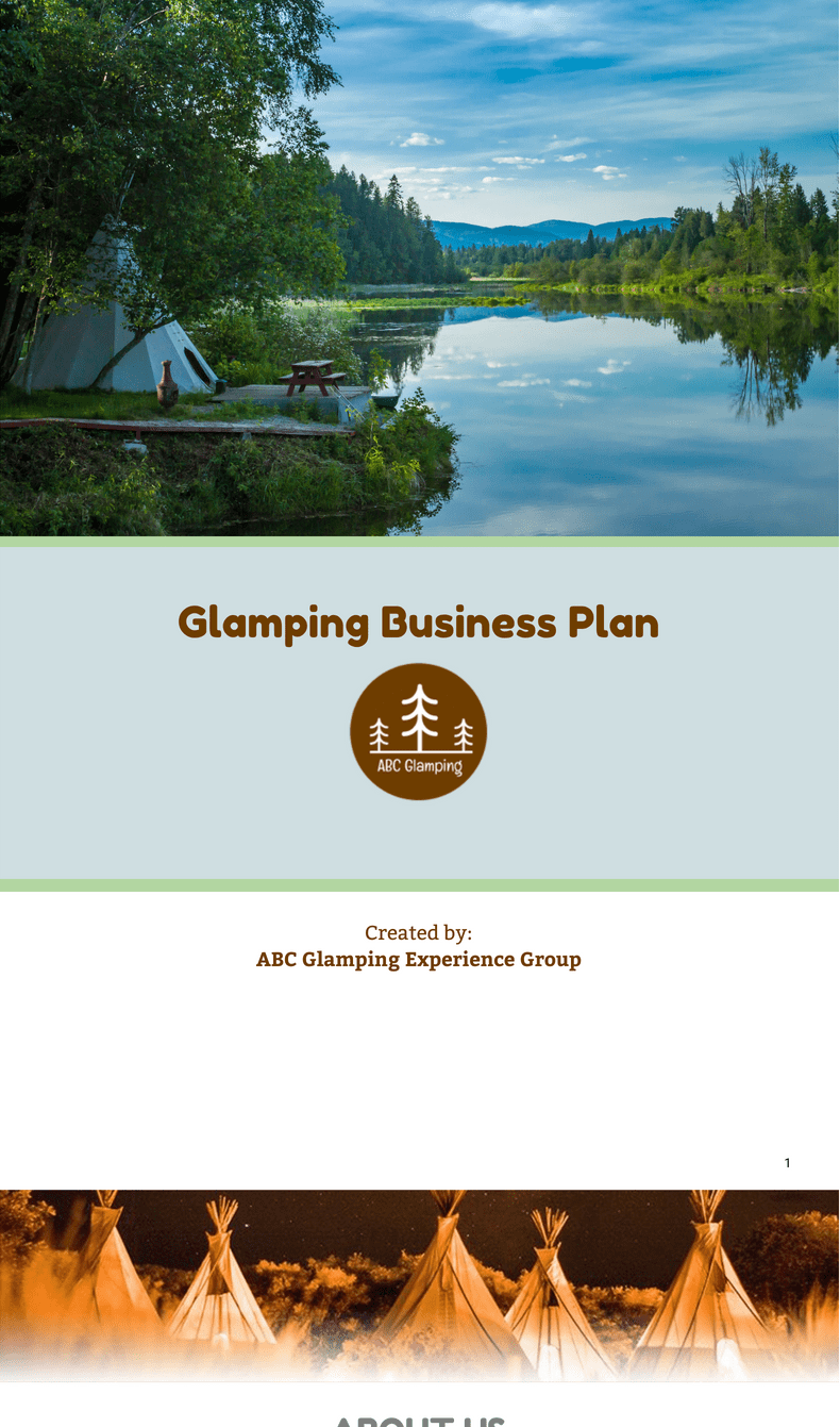 business plan for glamping site