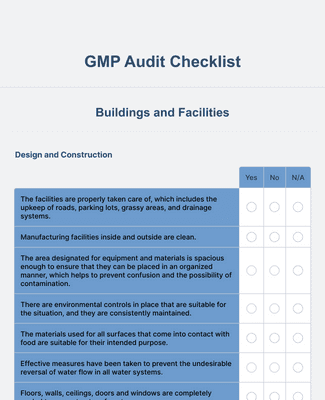 Form Templates: GMP Audit Checklist