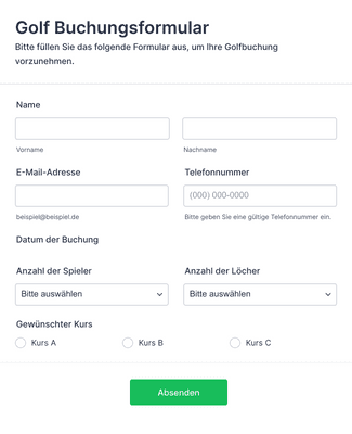 Buchungsformular für die Ausstellung Formularvorlage | Jotform