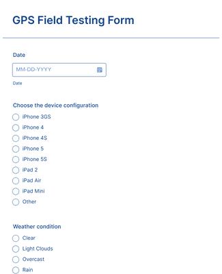 GPS Field Testing Form Template | Jotform