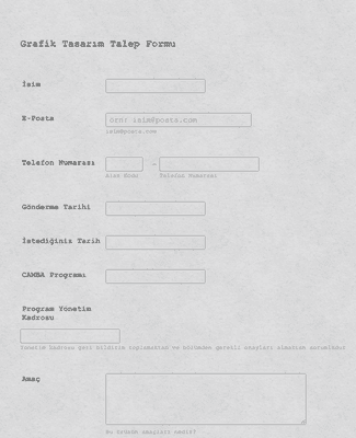 Form Templates: Grafik Tasarım Talep Formu