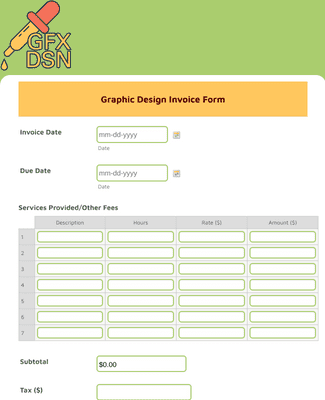 Graphic Design Invoice Form