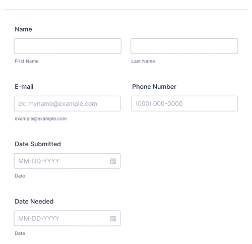 Graphic Design Request Form Template Jotform