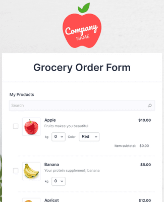 Grocery Order Form