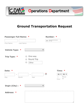 Form Templates: Ground Transportation Request
